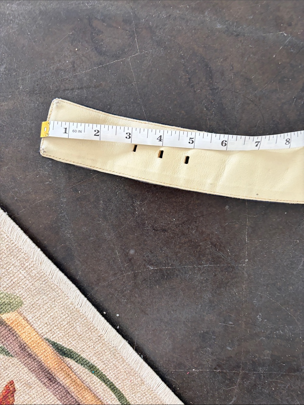 YSL Patent Navy Wide Belt with Beige Buckle - Picture 5 of 6
